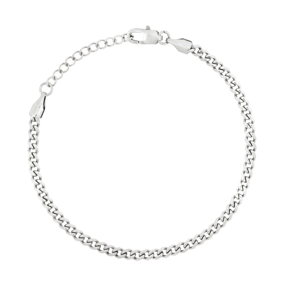 Mini Curb Bracelet - Silver